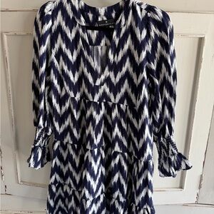 Tuckernuck Pomander Place Extra Small Kenzo Navy Chevron Dress VGUC